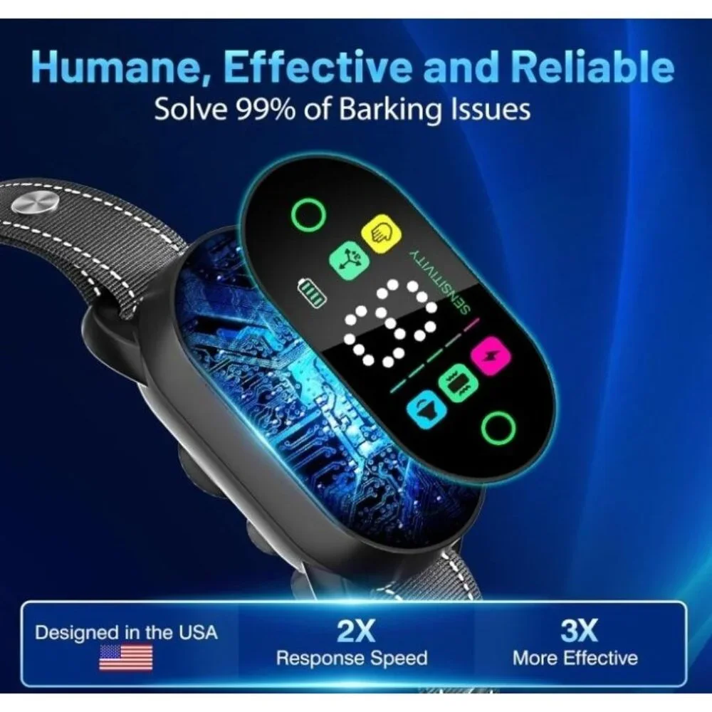 Bark Collar, Rechargeable Dog Bark Collar for Large Medium Small Dogs, Anti Bark